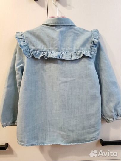 Джинсовая рубашка hm 116 122 для девочки