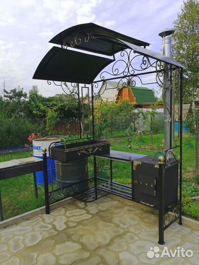 Мангал кованый с печкой