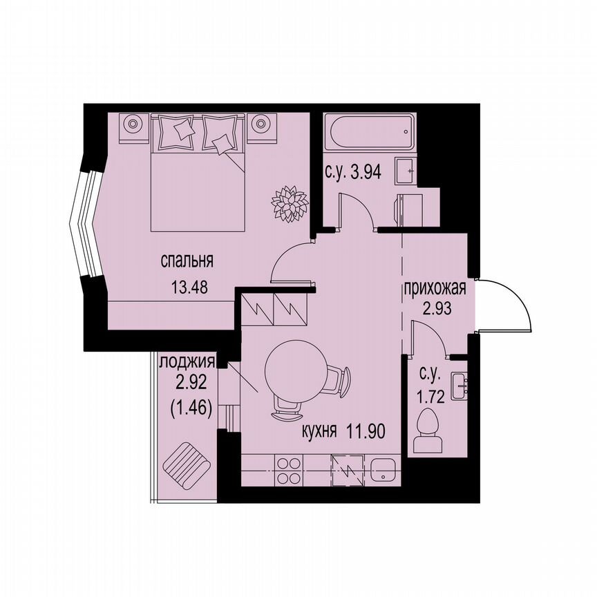 1-к. квартира, 35,4 м², 7/12 эт.