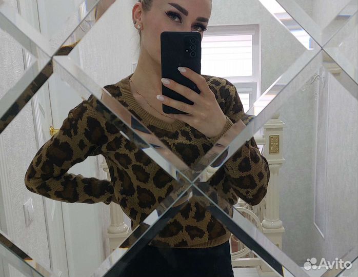Леопардовый свитер