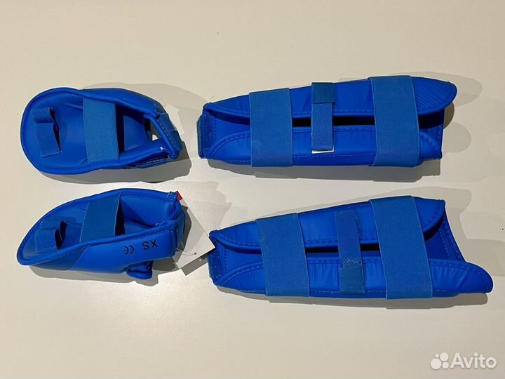 Защита ног для каратэ Hayashi тренировочная синий