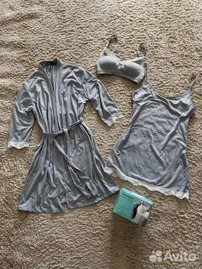 Комплект халат и сорочка в роддом +вкладыши