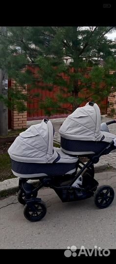 Коляска для двойни/погодок bebetto 42, 3 в 1