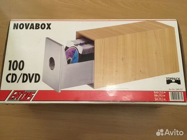 Бокс для хранения CD/DVD дисков Novabox