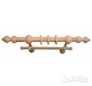 Карниз двухрядный металл дерево 180 см светлый