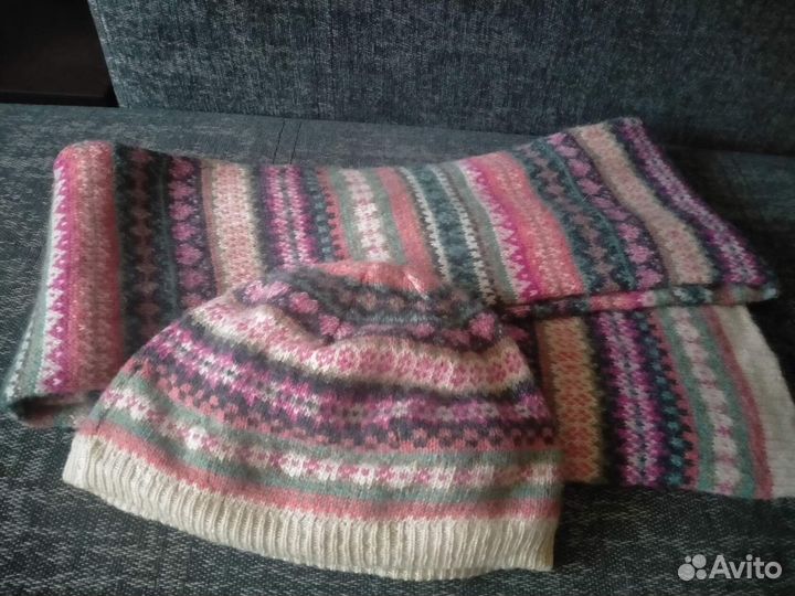 Шапка и шарф шерсть