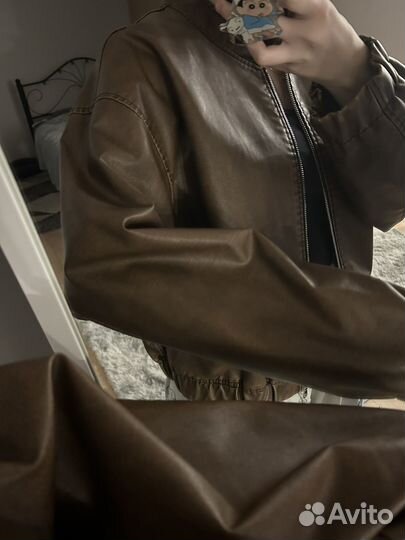 Кожаный бомбер винтаж