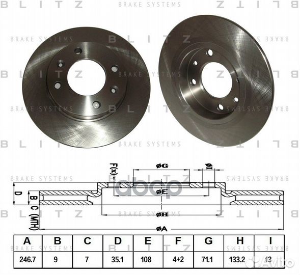 Диск зад.citroen berlingo, C2, C3, xsara 96