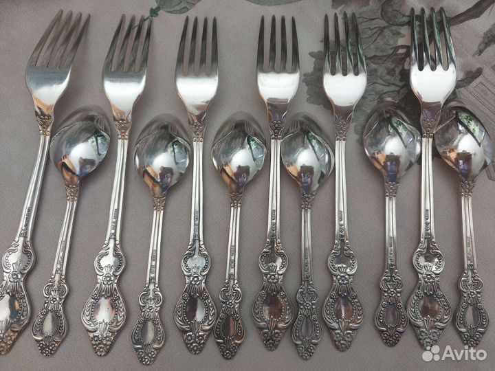 Столовые приборы мельхиор СССР Свердловская Роза