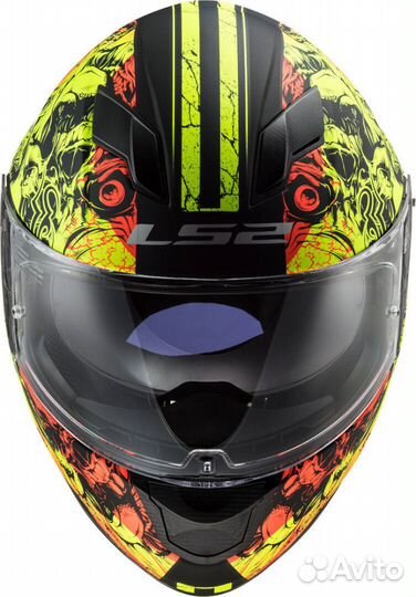 LS2 Мотошлем FF320 stream EVO throne (зелено-черн)