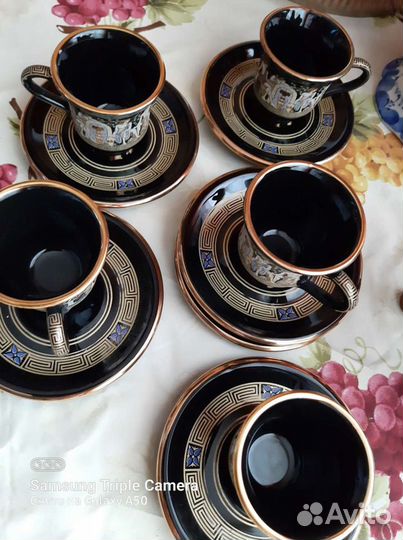 Чашки кофейные с позолотой,4шт.Греция