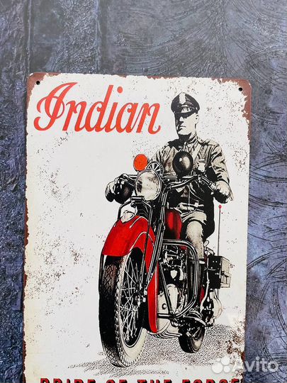 Декор на стену табличка Indian Motorcycle мото