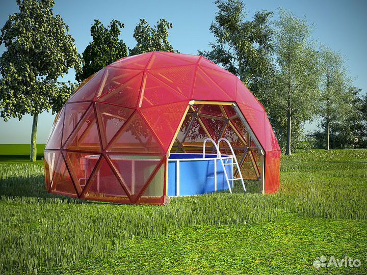 Купольный домик для глэмпинга Шатер Геокупол Юрта