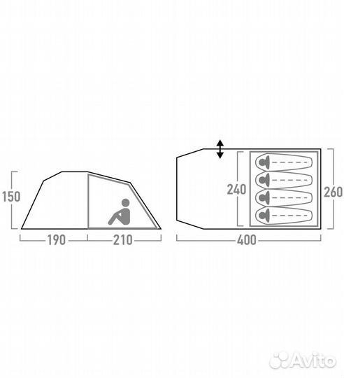 Палатка 4-местная Outventure Ottawa 4