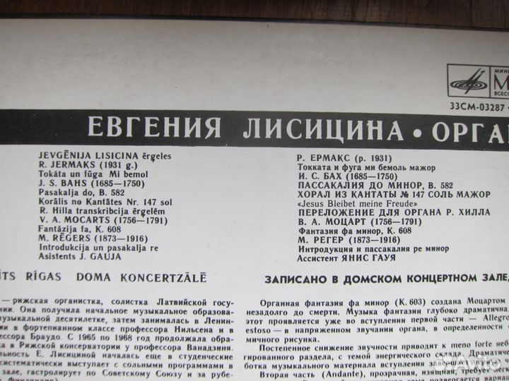 Евгения Лисицина. Орган