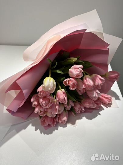 Букет тюльпаны 25 штук розовые