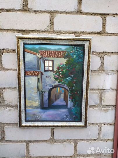 Картина городской пейзаж в раме 30х40