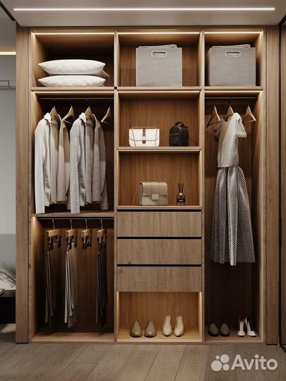 Гардеробная встроенная под заказ