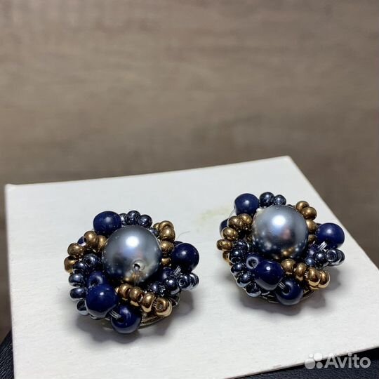 Винтажные Серьги Клипсы Чехословакия Ретро