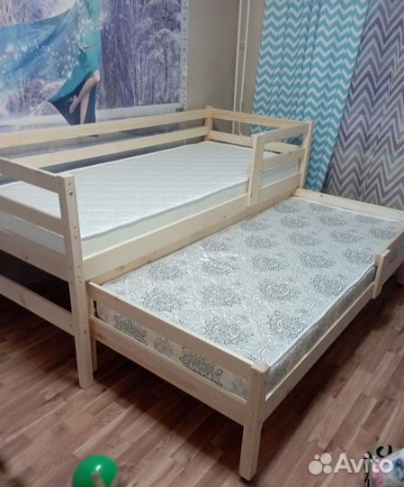 Выкатная кровать софа без покраски 190/180х80