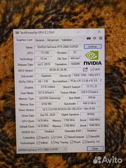 Видеокарта rtx 2060 super 8gb Gigabyte