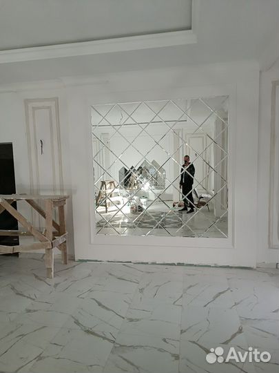 Зеркальное панно ромбики