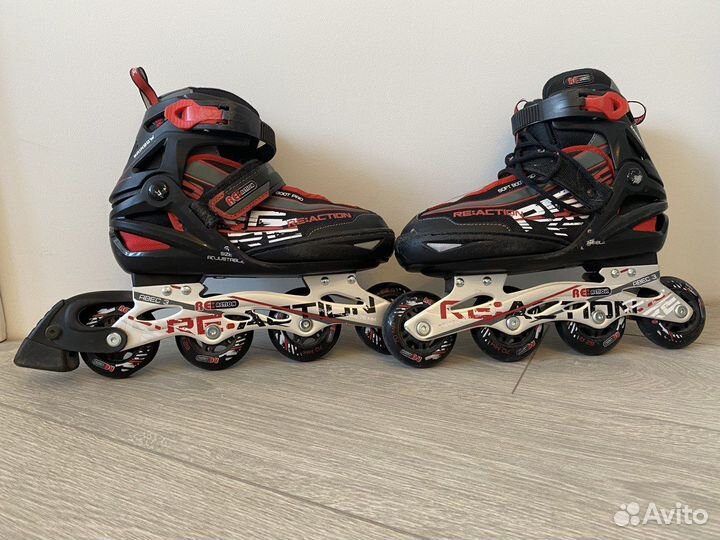 Роликовые коньки reaction раздвижные, размер 36-41