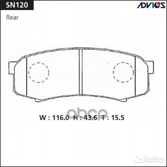 Дисковые тормозные колодки advics SN120 advics