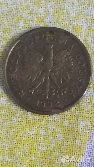 Монета 5грошей1992г. Польша