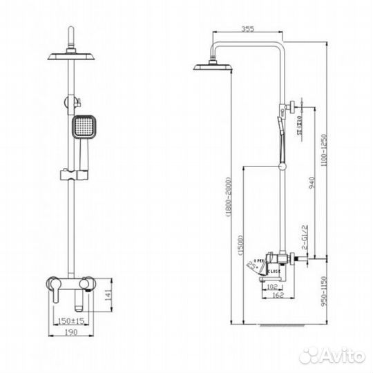 Душевая система ganzer GZ25069