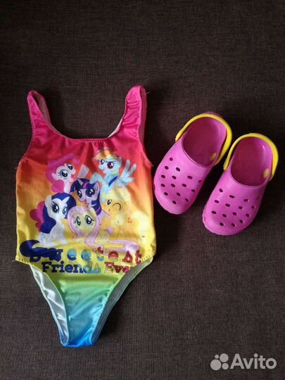 Купальник детский 1,5-2года и кроксы 25р