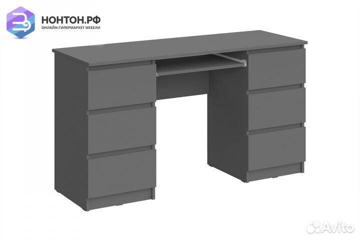 Cтол письменный Челси 6 ящиков графит