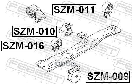 Подушка двигателя левая SZM009 Febest