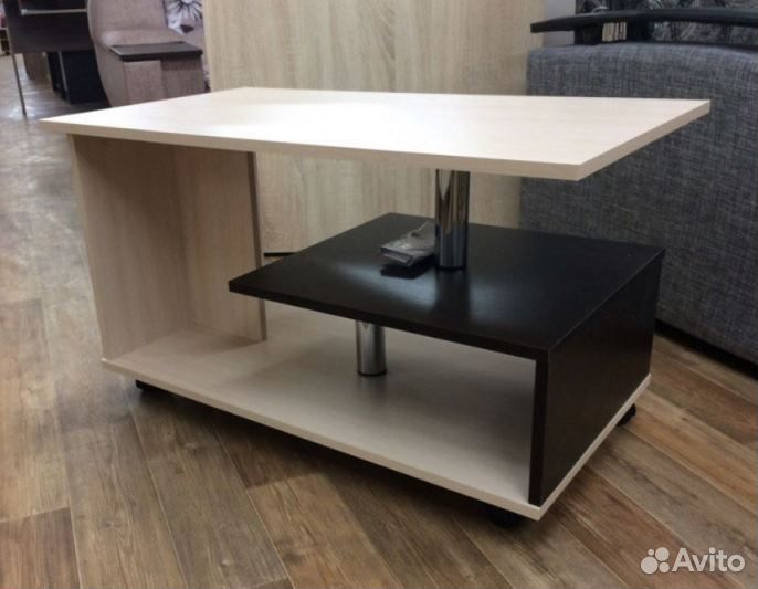 Журнальный стол с полкой Венге/Дуб молочный