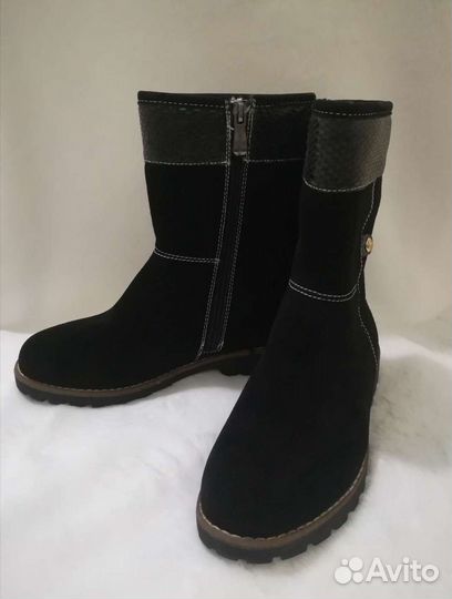 Полусапоги зимние 36р, замша, новые