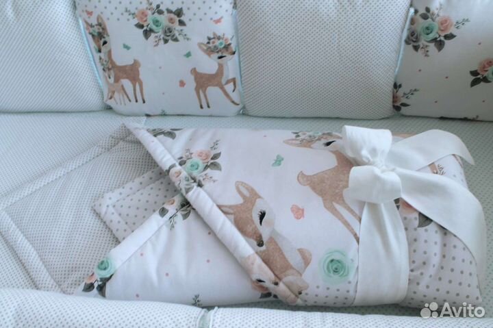 Бортики, одеяло, простыня,наволочка,подушечка