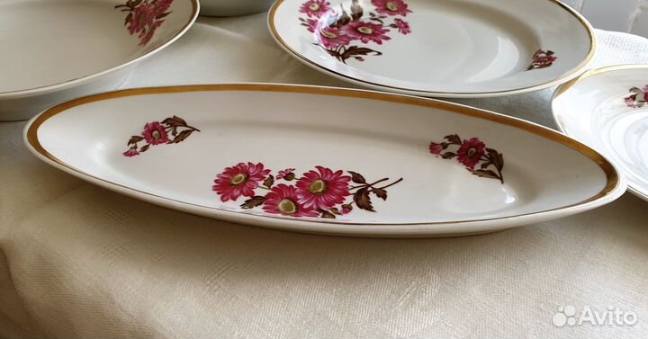 Предметы столового сервиза Хризантемы Дулево СССР