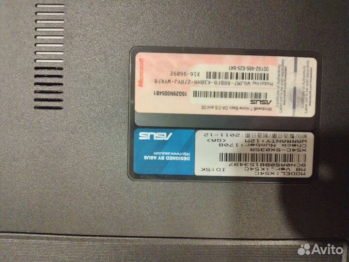 Ноутбук asus x54c