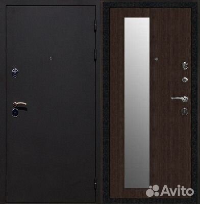 Металлическая дверь зеркалом