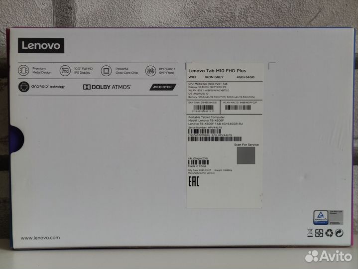 Планшет lenovo tab m10 fhd plus