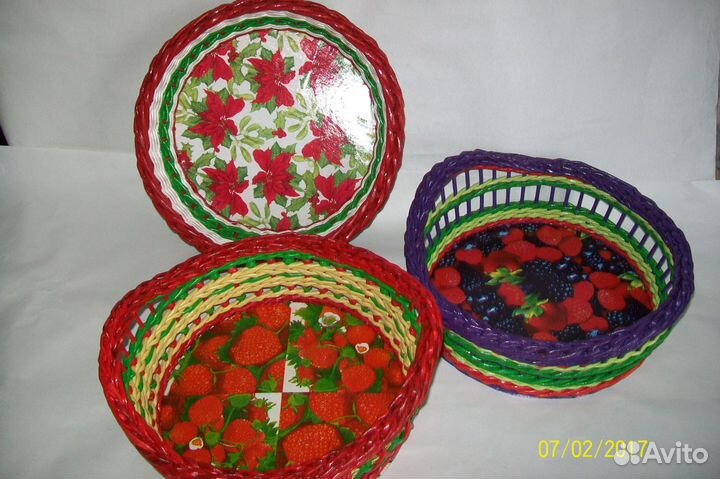 Плетёные подносы