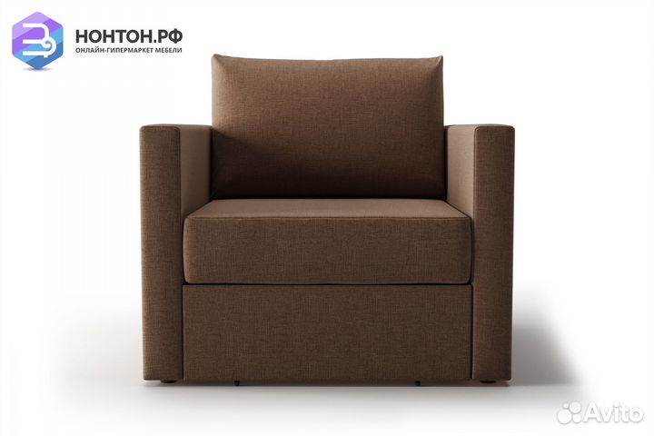 Кресло выкатное Берг рогожка коричневая