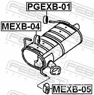 Резинка подвеса глушителя mexb-04 Febest