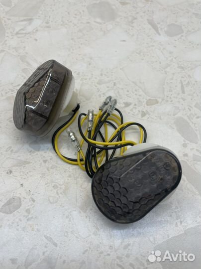 Поворотники капельки встраиваемые kawasaki темный