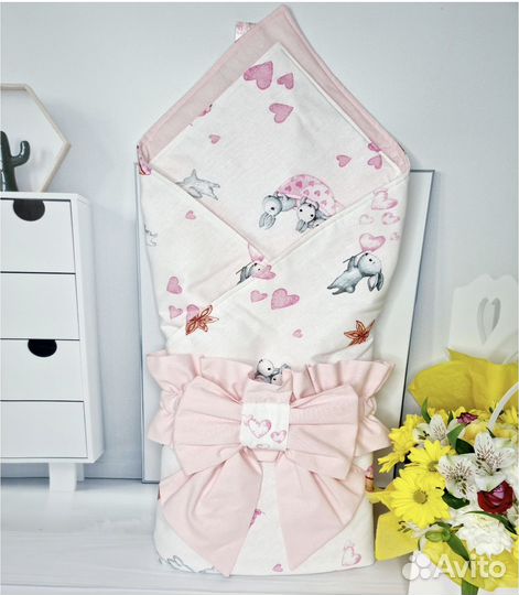 Конверт одеяло на выписку для двойни, лето