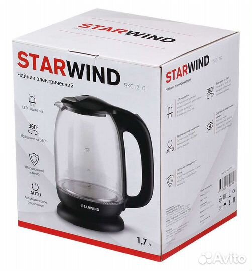 Чайник StarWind SKG1210, 2200Вт, черный