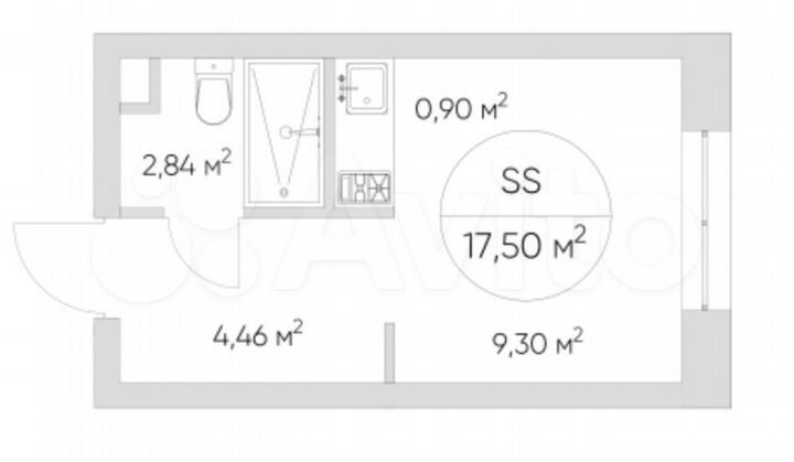 Апартаменты-студия, 17,5 м², 5/21 эт.