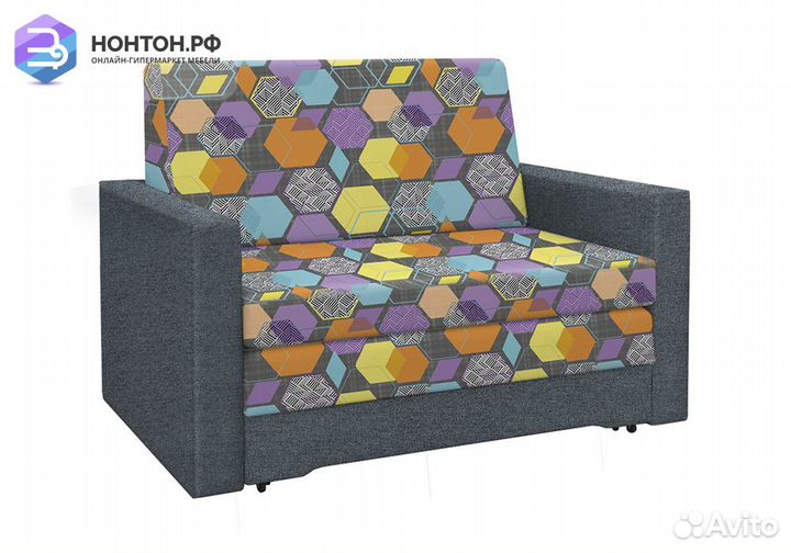 Диван выкатной Виктория-5 с узором серый