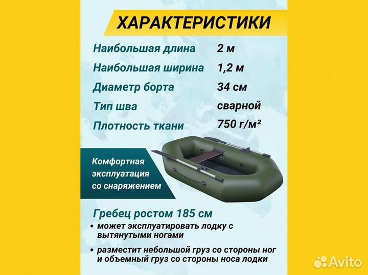 Лодка пвх надувная для рыбалки 200 см urex 200