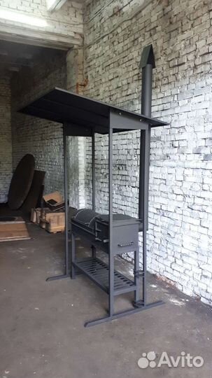 Мангал гриль казан 5мм с крышей